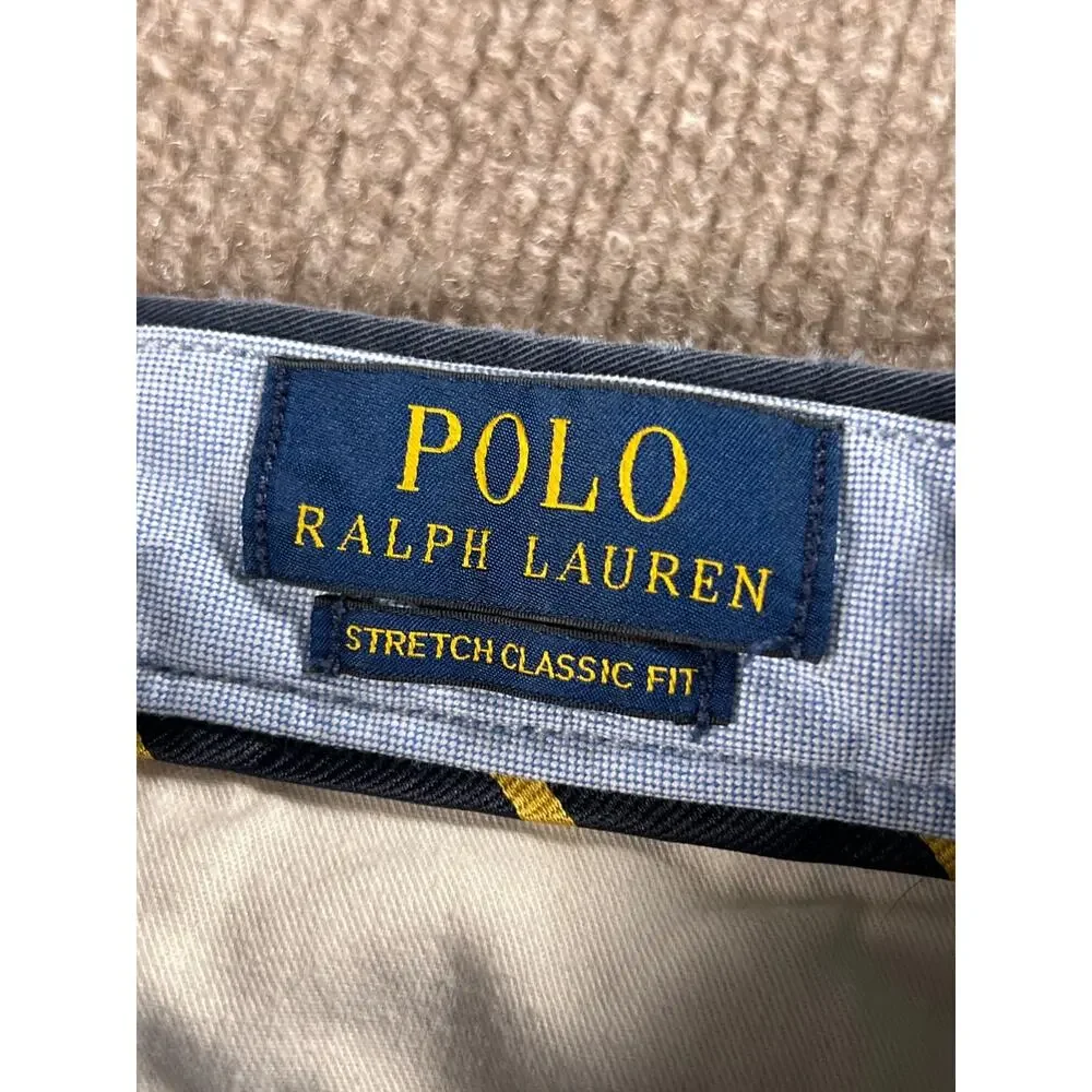 Polo Ralph Lauren Shorts Mens 31 Navy Blue Stretch Classic Fit Chino